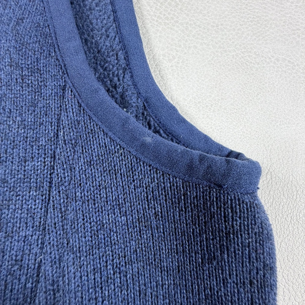Vineyard Vines Mens Medium Heather Navy Full Zip Fleece Sweater Vest Blue - Picture 13 of 13